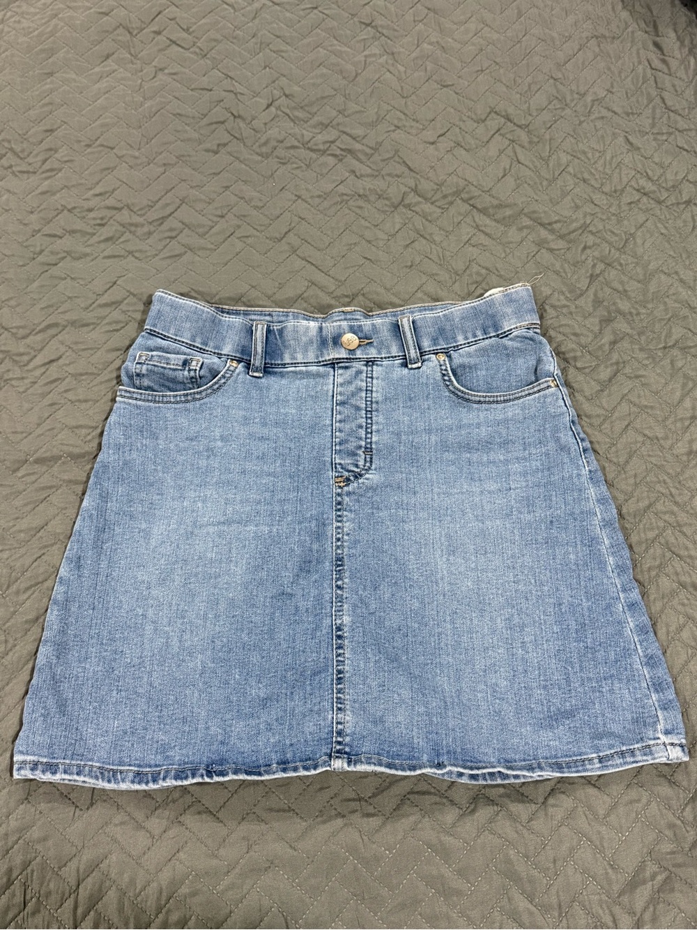 Lee Light Blue Denim A-Line Skirt